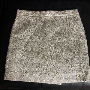 J. Crew Cream Textured Mini Skirt